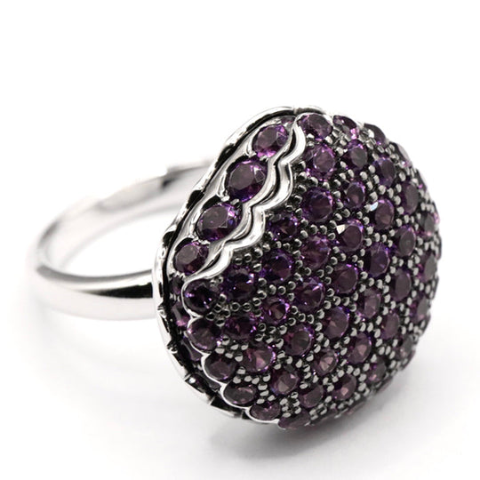 Boucheron Ring Au750%, K18WG%, K18WG, Amethyst purple Women 50 Used Authentic