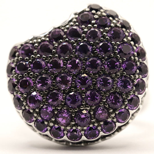 Boucheron Ring Au750%, K18WG%, K18WG, Amethyst purple Tantation Macaron Ring Women 49 Used Authentic