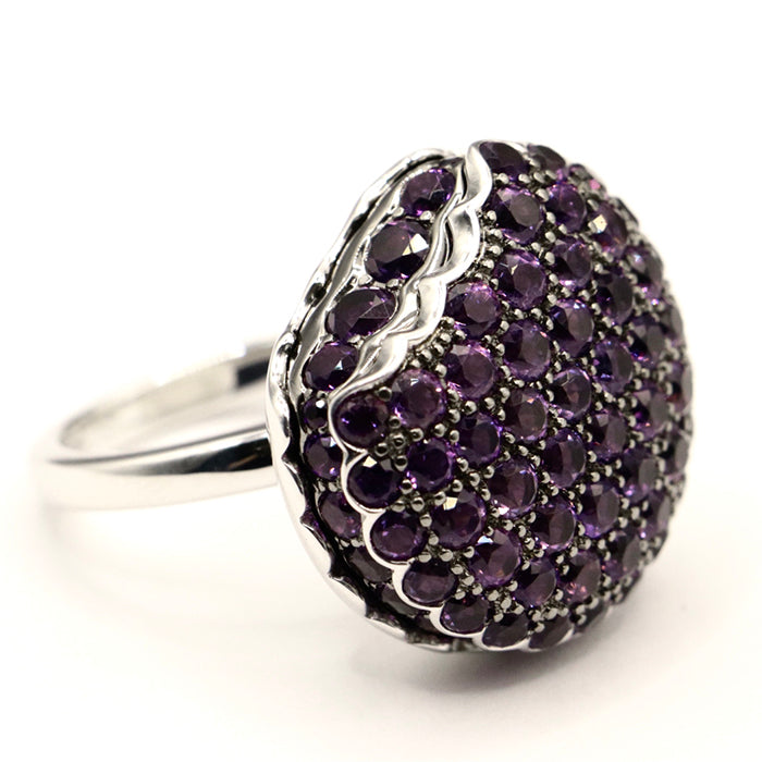 Boucheron Ring Au750%, K18WG%, K18WG, Amethyst purple Tantation Macaron Ring Women 49 Used Authentic