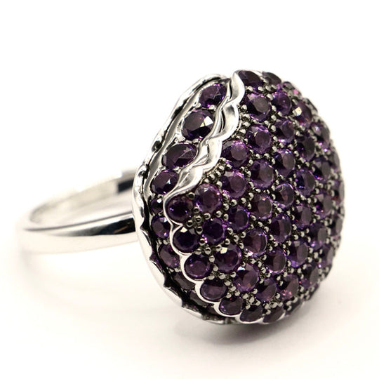 Boucheron Ring Au750%, K18WG%, K18WG, Amethyst purple Tantation Macaron Ring Women 49 Used Authentic