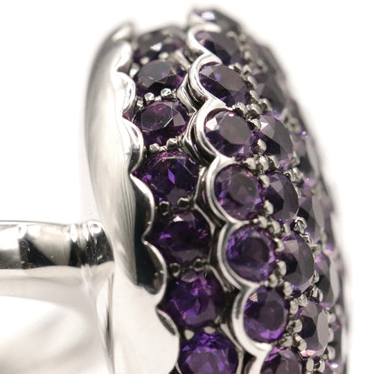 Boucheron Ring Au750%, K18WG%, K18WG, Amethyst purple Tantation Macaron Ring Women 49 Used Authentic