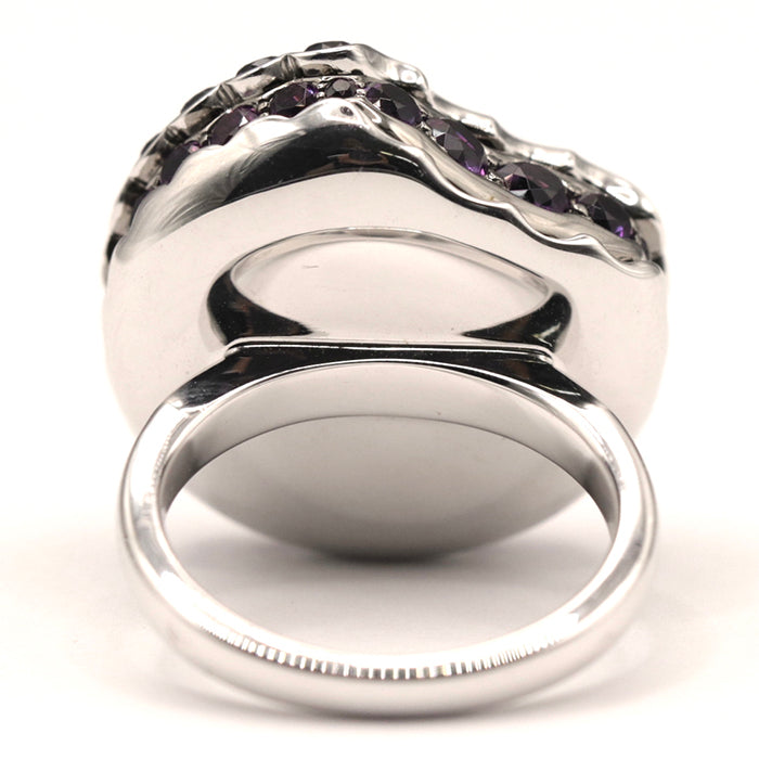 Boucheron Ring Au750%, K18WG%, K18WG, Amethyst purple Tantation Macaron Ring Women 49 Used Authentic