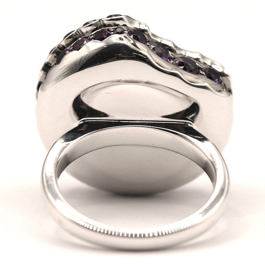 Boucheron Ring Au750%, K18WG%, K18WG, Amethyst purple Tantation Macaron Ring Women 49 Used Authentic