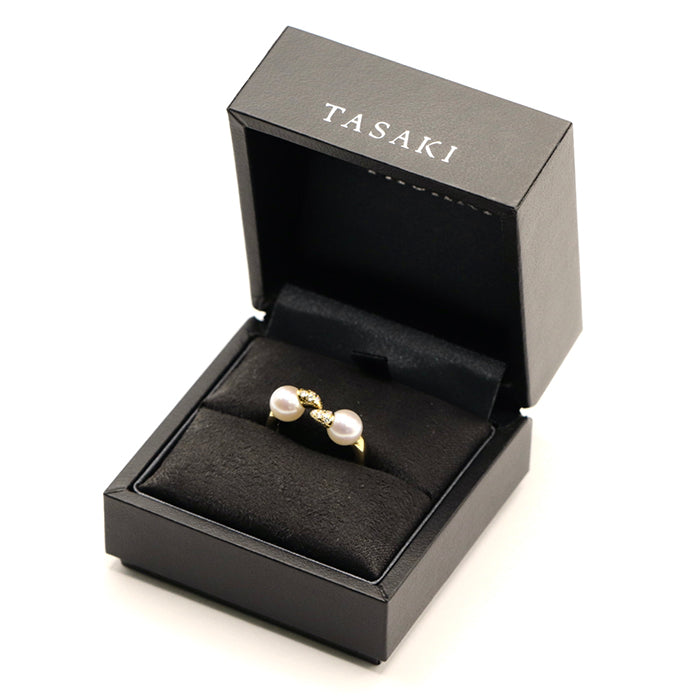 TASAKI Ring RPI-4503 Au750%, K18YG%, K18YG, pearl, diamond white Women Used Authentic