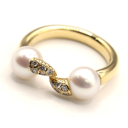 TASAKI Ring RPI-4503 Au750%, K18YG%, K18YG, pearl, diamond white Women Used Authentic