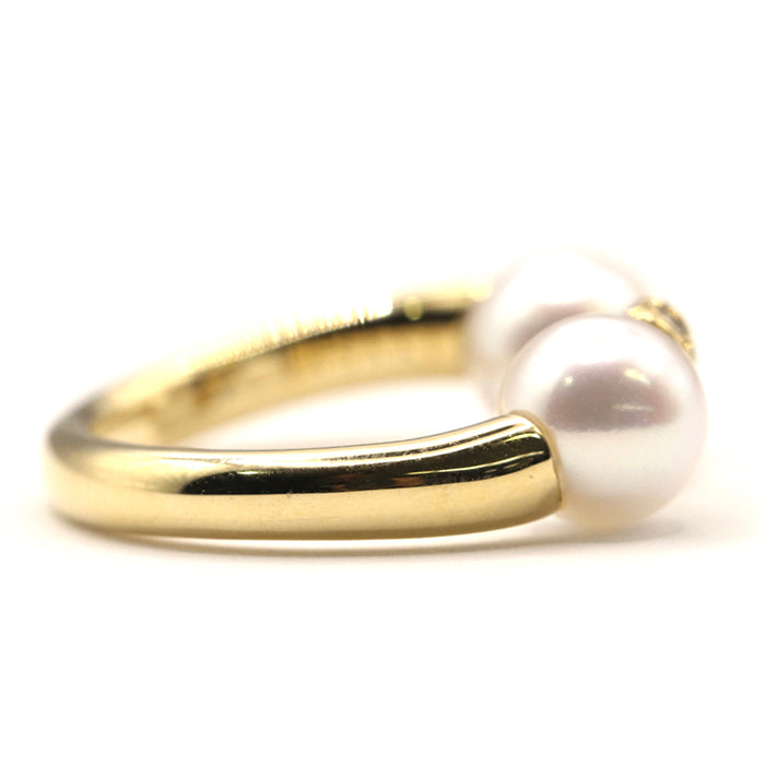 TASAKI Ring RPI-4503 Au750%, K18YG%, K18YG, pearl, diamond white Women Used Authentic