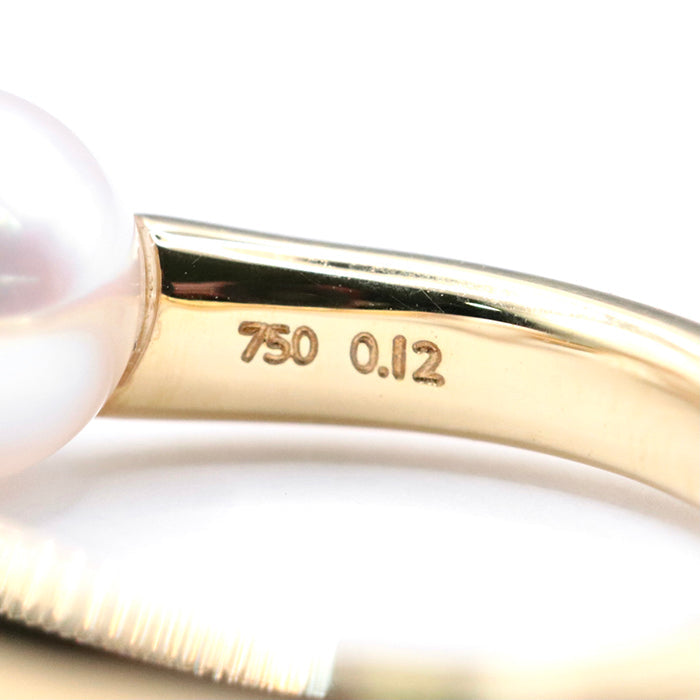 TASAKI Ring RPI-4503 Au750%, K18YG%, K18YG, pearl, diamond white Women Used Authentic
