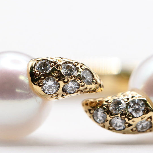 TASAKI Ring RPI-4503 Au750%, K18YG%, K18YG, pearl, diamond white Women Used Authentic