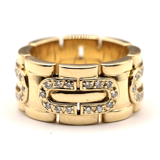 CARTIER Ring Au750 K18YG Yellow Gold PANTHERE Art Deco