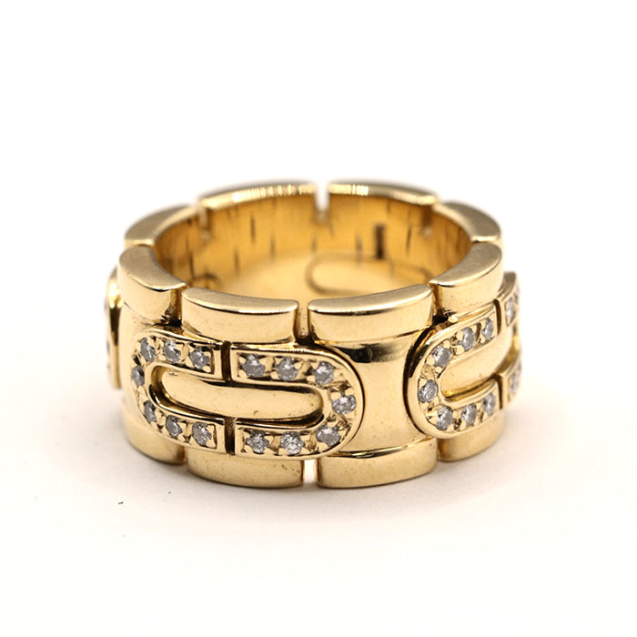 CARTIER Ring Au750 K18YG Yellow Gold PANTHERE Art Deco