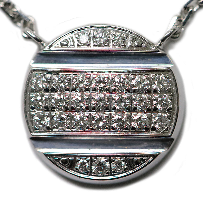 Chaumet Necklace Au750, K18WG, Diamond Silver Women Used Authentic