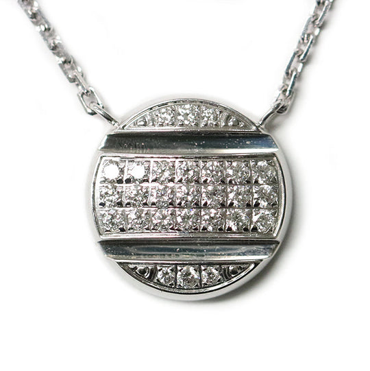 Chaumet Necklace Au750, K18WG, Diamond Silver Women Used Authentic