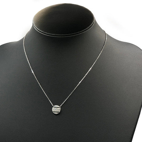 Chaumet Necklace Au750, K18WG, Diamond Silver Women Used Authentic
