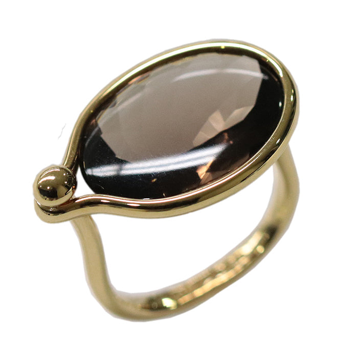 Georg Jensen Ring K18YG , Au750 gold Torun Ring Savannah Smoky Quartz Women Used Authentic