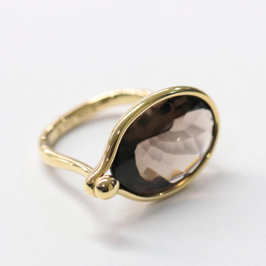 Georg Jensen Ring K18YG , Au750 gold Torun Ring Savannah Smoky Quartz Women Used Authentic