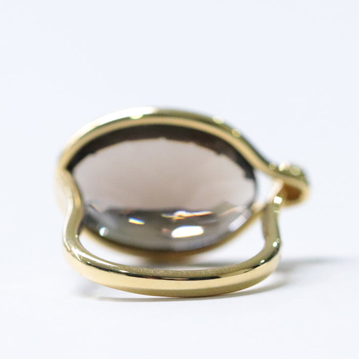 Georg Jensen Ring K18YG , Au750 gold Torun Ring Savannah Smoky Quartz Women Used Authentic