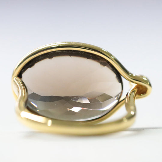Georg Jensen Ring K18YG , Au750 gold Torun Ring Savannah Smoky Quartz Women Used Authentic