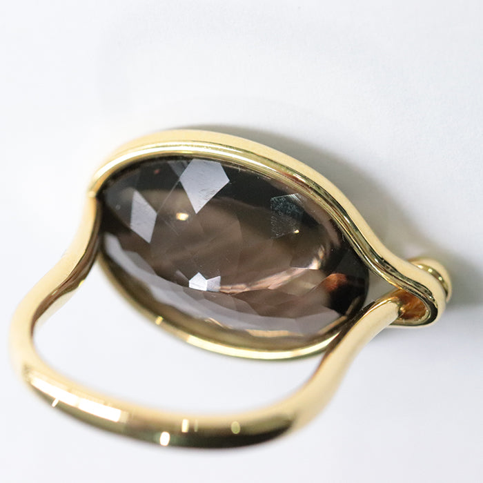 Georg Jensen Ring K18YG , Au750 gold Torun Ring Savannah Smoky Quartz Women Used Authentic