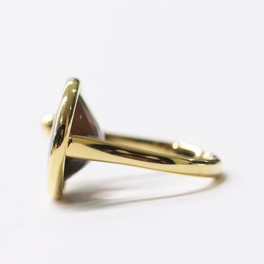 Georg Jensen Ring K18YG , Au750 gold Torun Ring Savannah Smoky Quartz Women Used Authentic