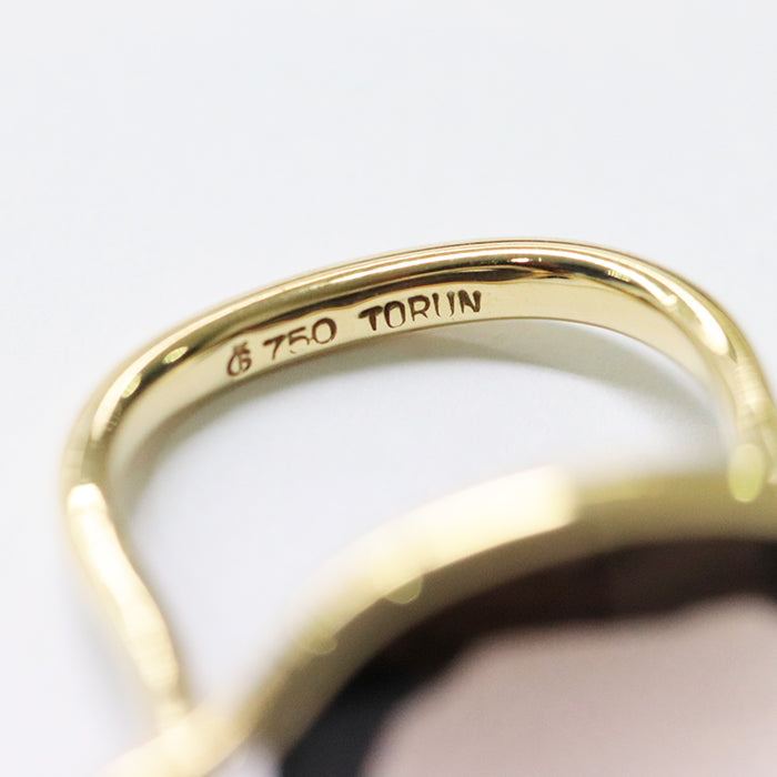 Georg Jensen Ring K18YG , Au750 gold Torun Ring Savannah Smoky Quartz Women Used Authentic