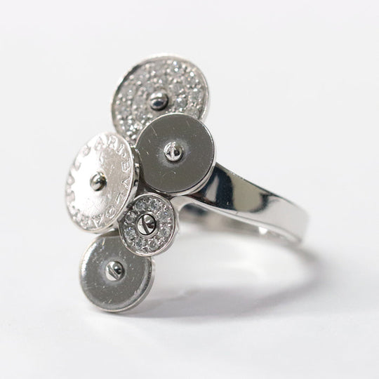 BVLGARI Ring Au750 , K18WG Silver Chicladi Women Used Authentic