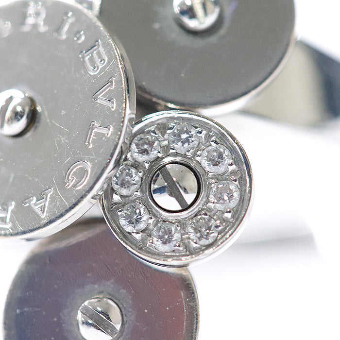 BVLGARI Ring Au750 , K18WG Silver Chicladi Women Used Authentic