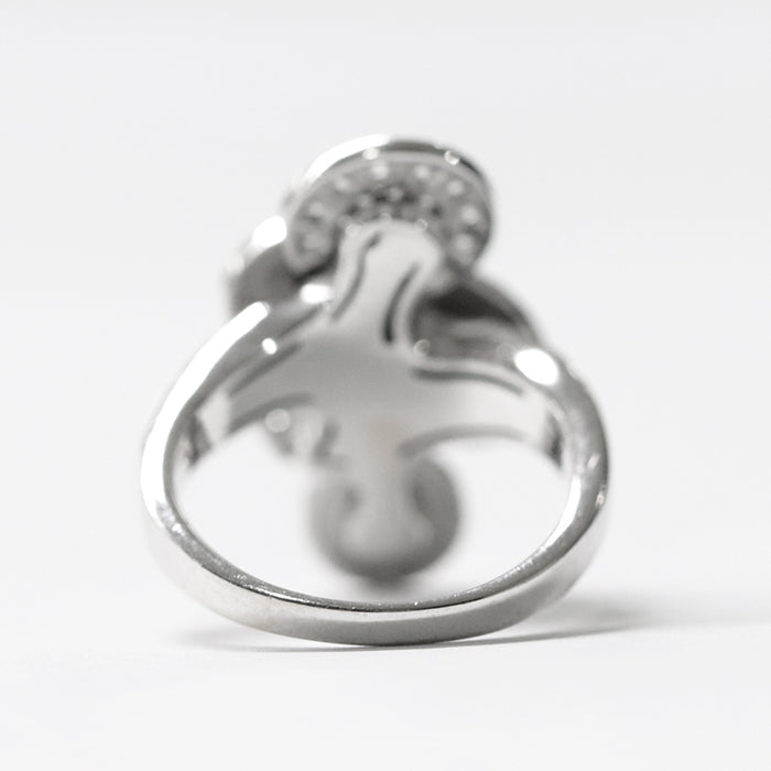BVLGARI Ring Au750 , K18WG Silver Chicladi Women Used Authentic