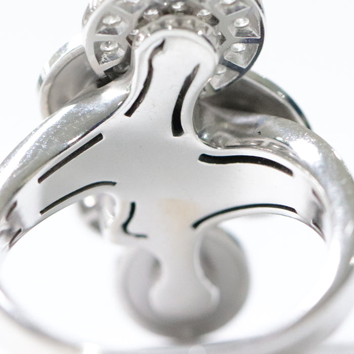 BVLGARI Ring Au750 , K18WG Silver Chicladi Women Used Authentic