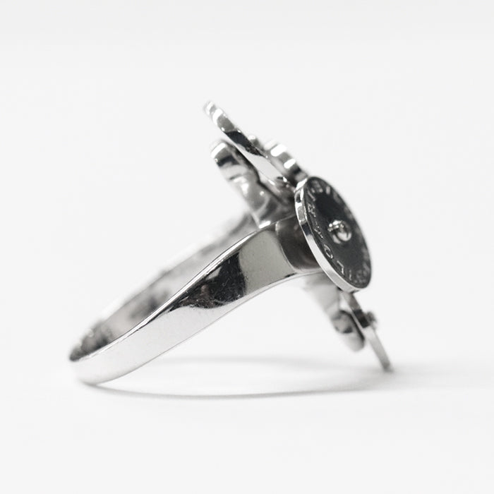 BVLGARI Ring Au750 , K18WG Silver Chicladi Women Used Authentic
