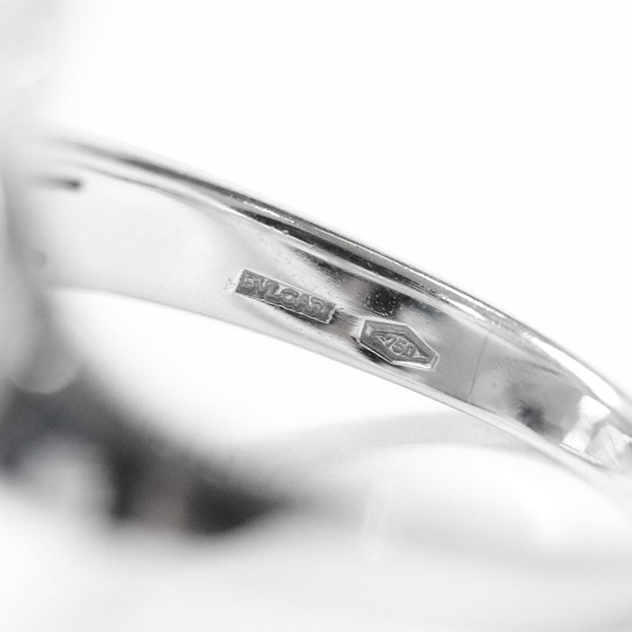 BVLGARI Ring Au750 , K18WG Silver Chicladi Women Used Authentic