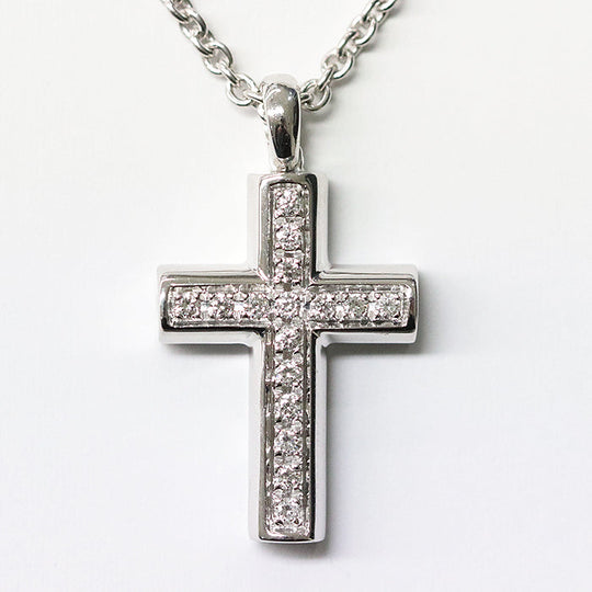 BVLGARI Necklace Au750%, K18WG, Stone Silver Women Used Authentic