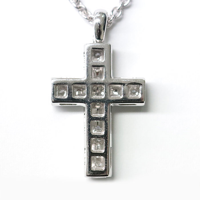 BVLGARI Necklace Au750%, K18WG, Stone Silver Women Used Authentic
