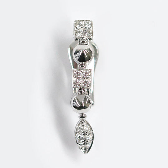 BVLGARI Pierce K18WG%, Au750%, K18WG, Diamond Clear Silver Women Used Authentic