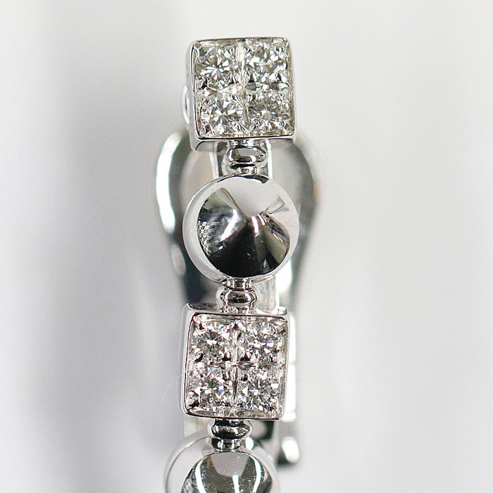 BVLGARI Pierce K18WG%, Au750%, K18WG, Diamond Clear Silver Women Used Authentic