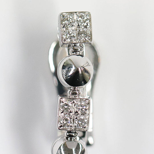 BVLGARI Pierce K18WG%, Au750%, K18WG, Diamond Clear Silver Women Used Authentic