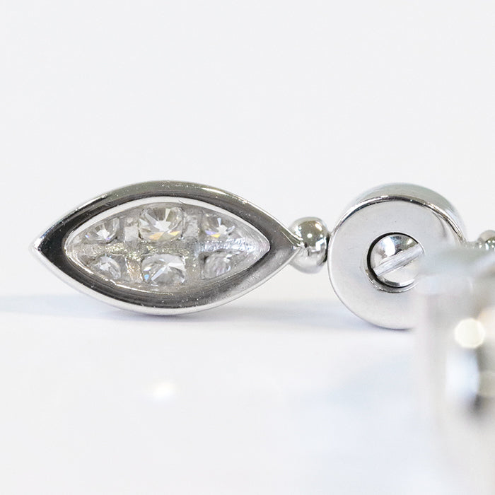BVLGARI Pierce K18WG%, Au750%, K18WG, Diamond Clear Silver Women Used Authentic
