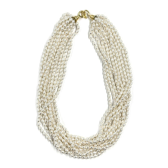 TIFFANY&Co. Necklace K18YG , Au750 white Paloma Picasso Elsa Peretti 10 strand pearl Women Used Authentic