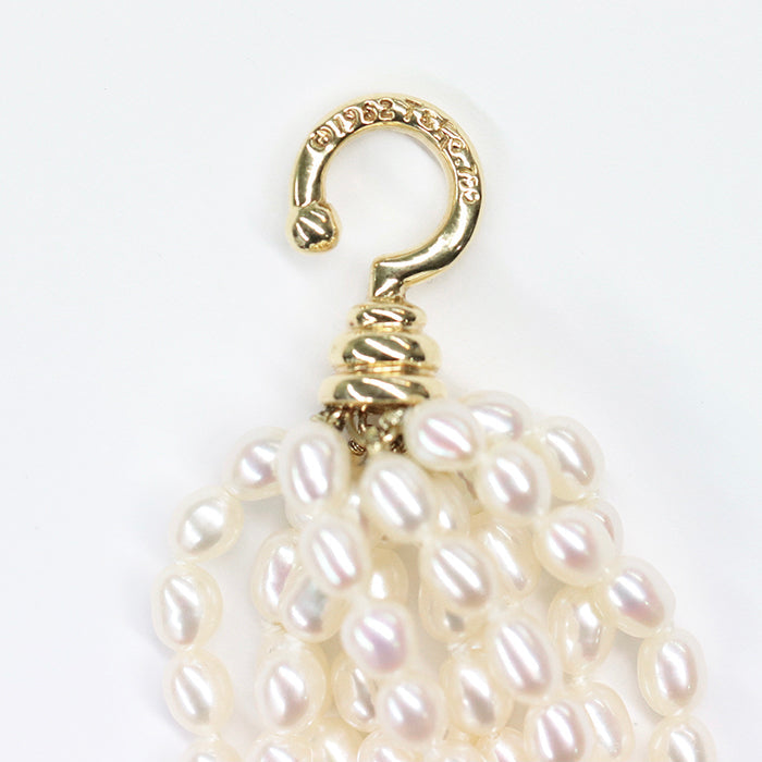 TIFFANY&Co. Necklace K18YG , Au750 white Paloma Picasso Elsa Peretti 10 strand pearl Women Used Authentic