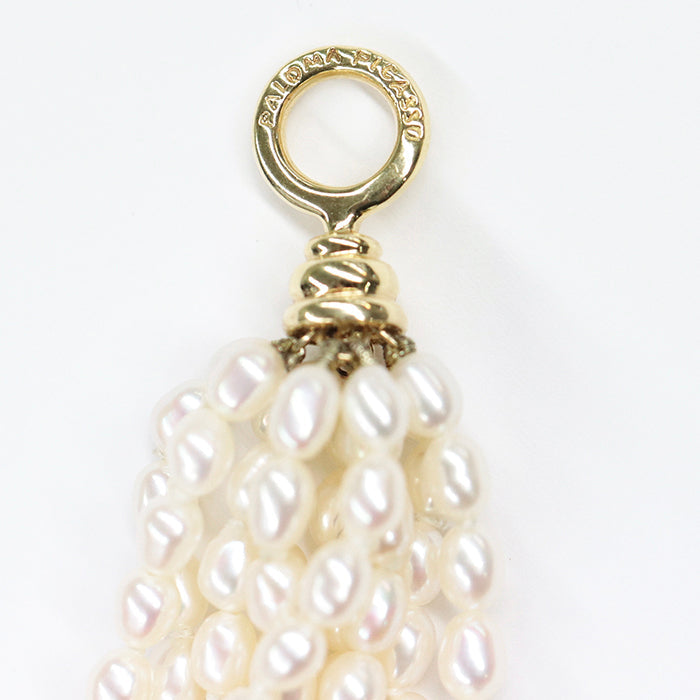 TIFFANY&Co. Necklace K18YG , Au750 white Paloma Picasso Elsa Peretti 10 strand pearl Women Used Authentic