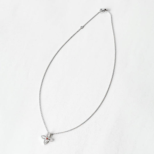 LOUIS VUITTON Necklace K18WG, diamond, pink sapphire Silver Women Used Authentic