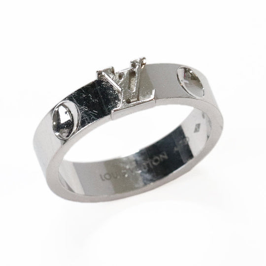 LOUIS VUITTON Ring G35482 Au750 Silver mens(Unisex) 59 Used Authentic
