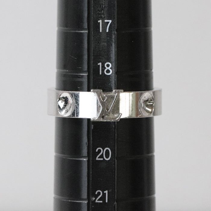 LOUIS VUITTON Ring G35482 Au750 Silver mens(Unisex) 59 Used Authentic