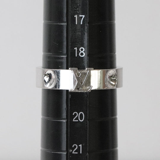 LOUIS VUITTON Ring G35482 Au750 Silver mens(Unisex) 59 Used Authentic