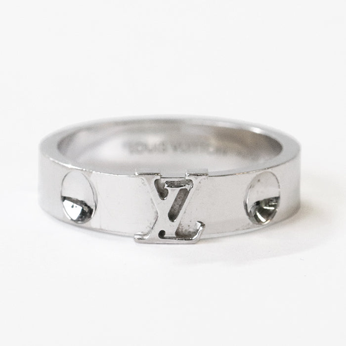LOUIS VUITTON Ring G35482 Au750 Silver mens(Unisex) 59 Used Authentic