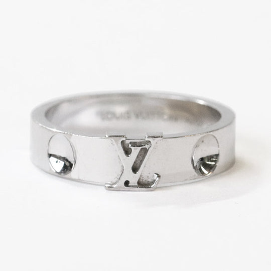 LOUIS VUITTON Ring G35482 Au750 Silver mens(Unisex) 59 Used Authentic