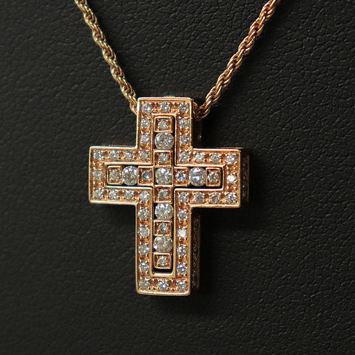 Damiani Necklace K18PG%, Au750%, K18PG, Diamond gold 20070300 Belle Epoque XS Side Diamond Women Used Authentic