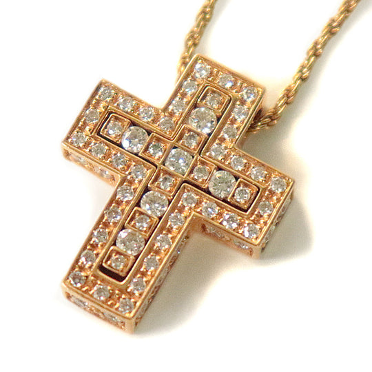 Damiani Necklace K18PG%, Au750%, K18PG, Diamond gold 20070300 Belle Epoque XS Side Diamond Women Used Authentic