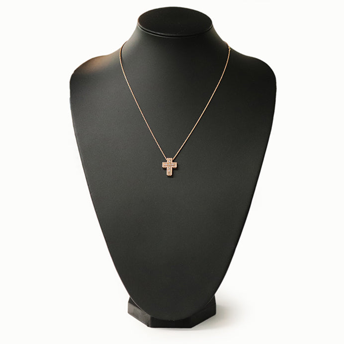 Damiani Necklace K18PG%, Au750%, K18PG, Diamond gold 20070300 Belle Epoque XS Side Diamond Women Used Authentic