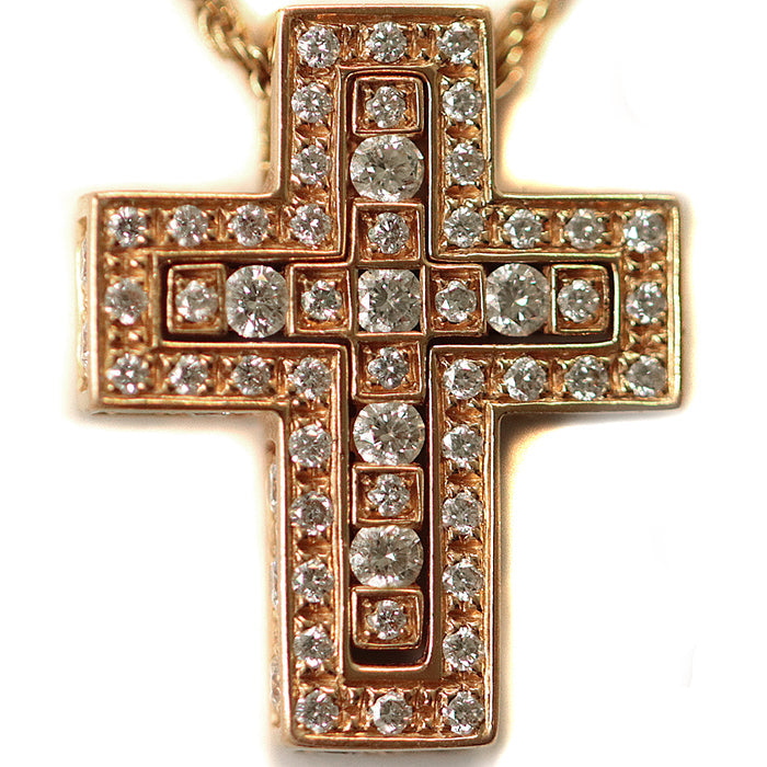 Damiani Necklace K18PG%, Au750%, K18PG, Diamond gold 20070300 Belle Epoque XS Side Diamond Women Used Authentic