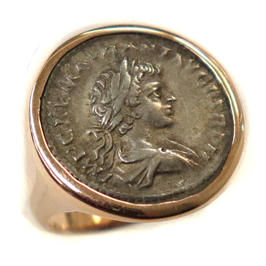 BVLGARI Ring Au750%, Ancient coin%, K18PG/Pink gold Pink gold unisex(Unisex) Used Authentic